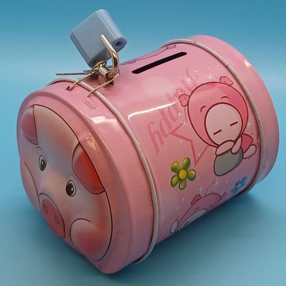 Piggy Bank with Lock & Key Set NEW by Bininiu of Japan - Picture 2 of 11
